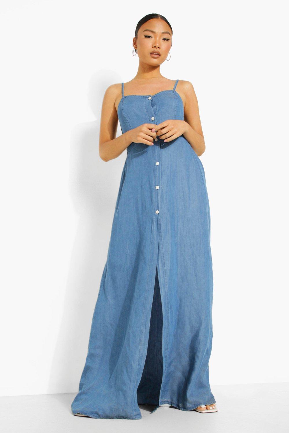 Full length store denim maxi dress